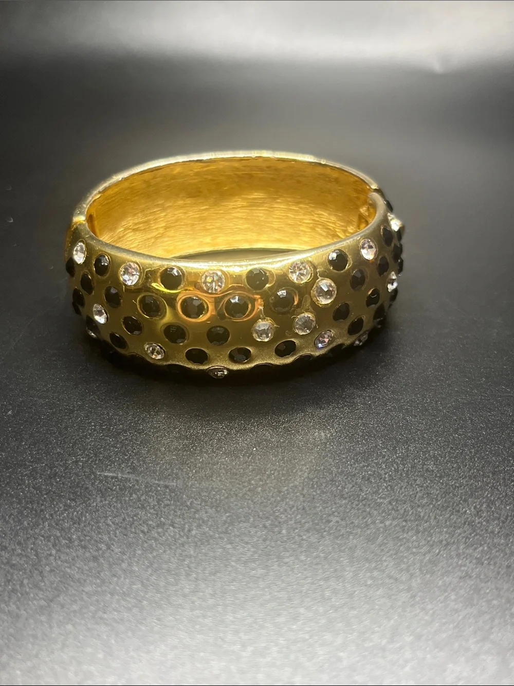 Gold-tone Crystal Studded Bangle Bracelet